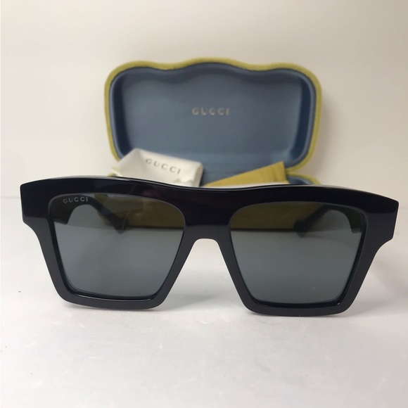 New - 💯Authentic Gucci Solid Grey Rectangular Unisex Sunglasses GG0962S 0… - Picture 3 of 14